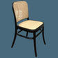 Phoenix Beechwood Dining Chair, Black Frame with Rattan Back & Seat - Chocolate Wood