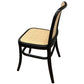 Phoenix Beechwood Dining Chair, Black Frame with Rattan Back & Seat - Chocolate Wood