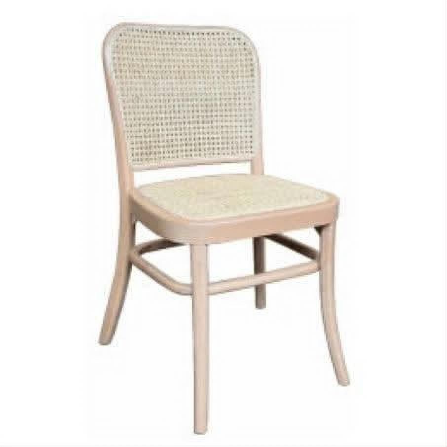 Phoenix Beechwood Dining Chair, Natural Frame with Rattan Back & Seat - Chocolate Wood