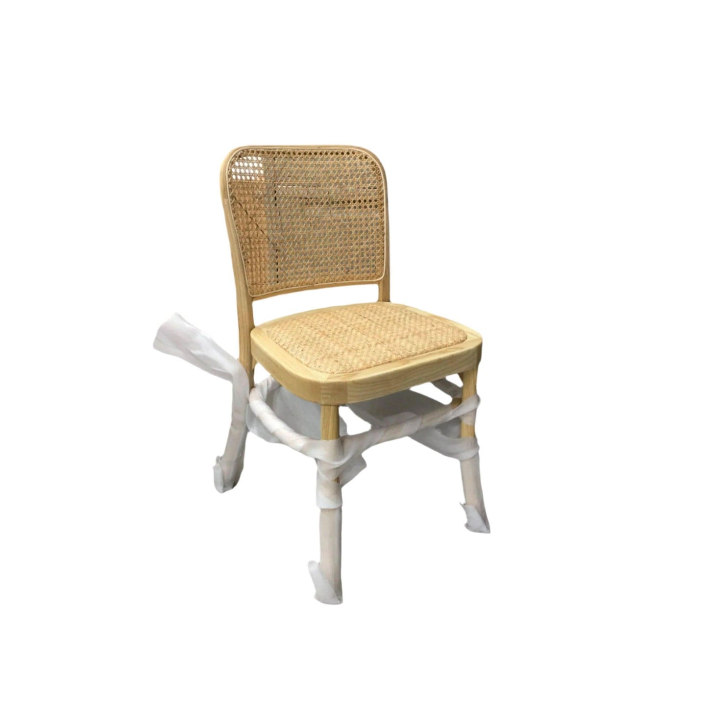 Phoenix Beechwood Dining Chair, Natural Frame with Rattan Back & Seat - Chocolate Wood