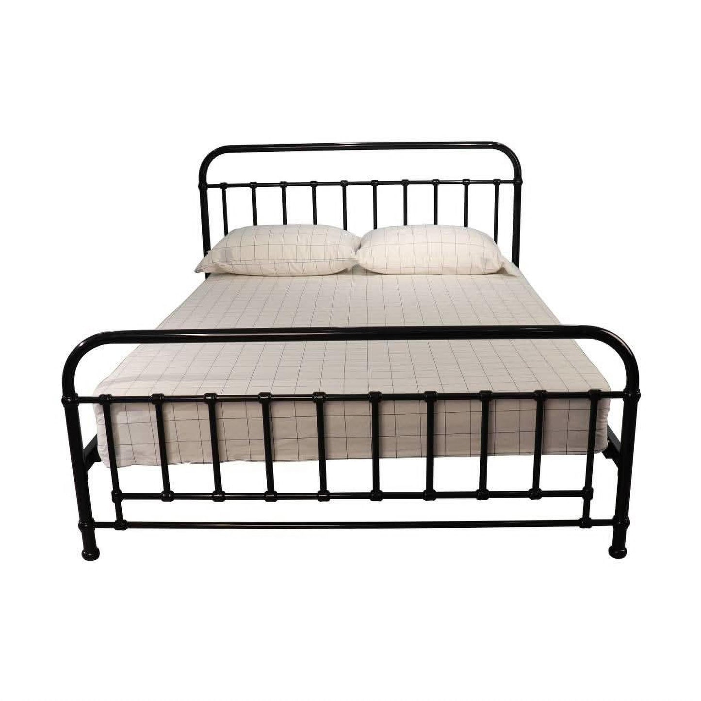 Picola Metal Bed in Black - Chocolate Wood
