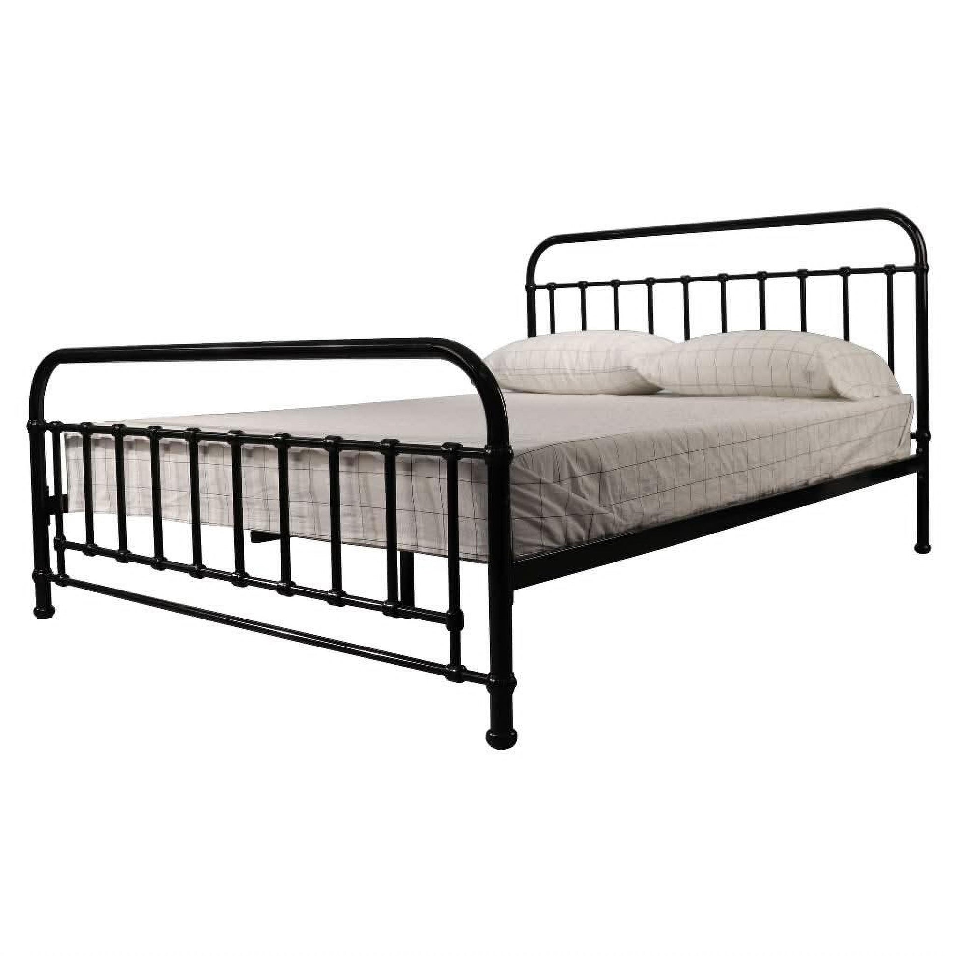 Picola Metal Bed in Black - Chocolate Wood