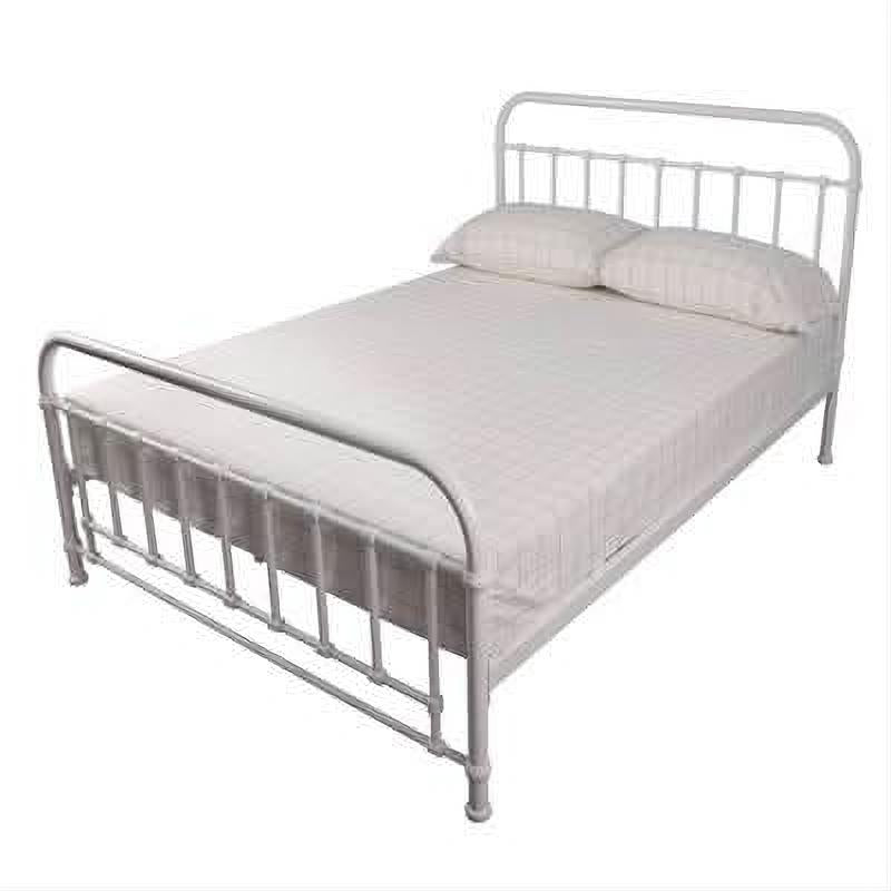 Picola Metal Bed in White - Chocolate Wood