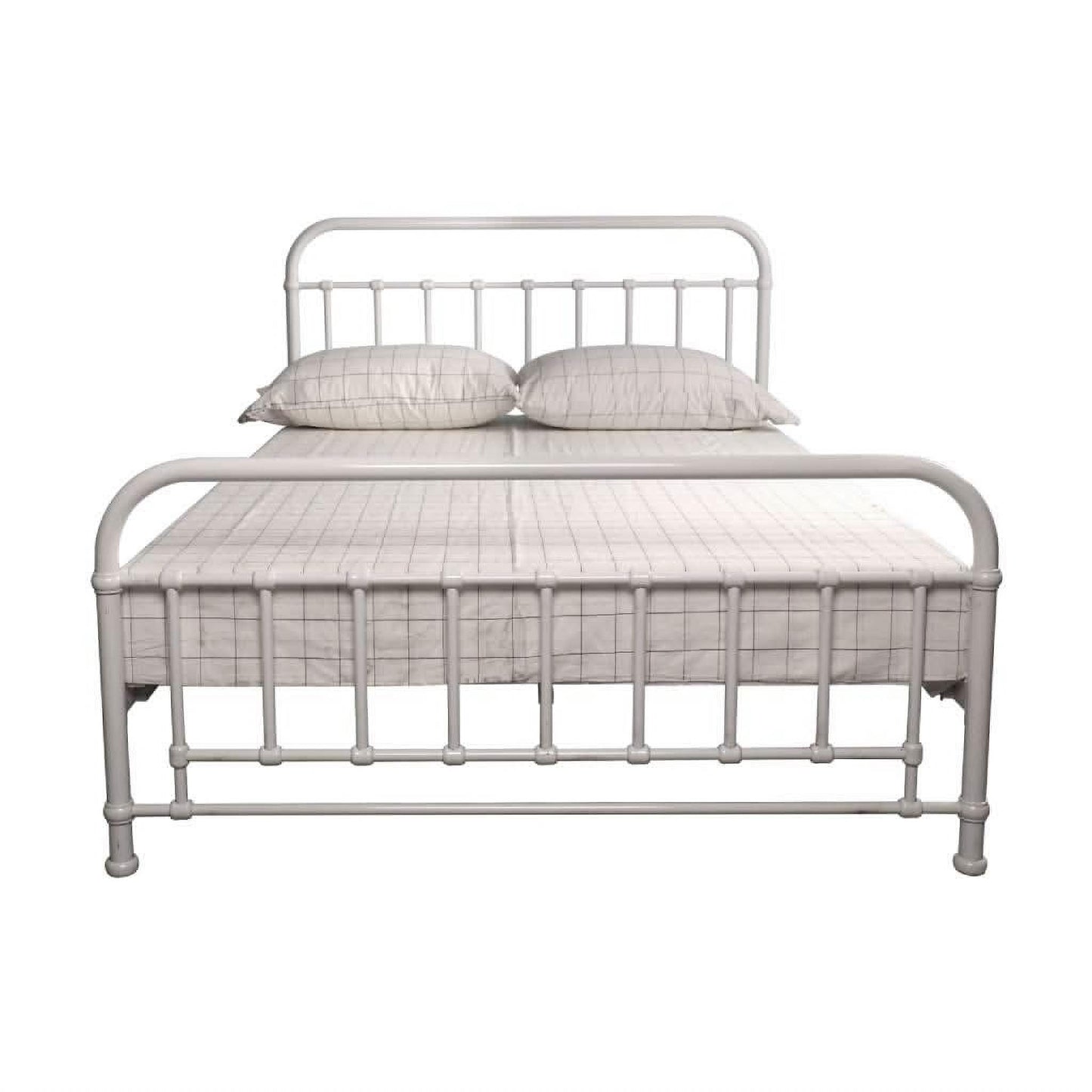 Picola Metal Bed in White - Chocolate Wood