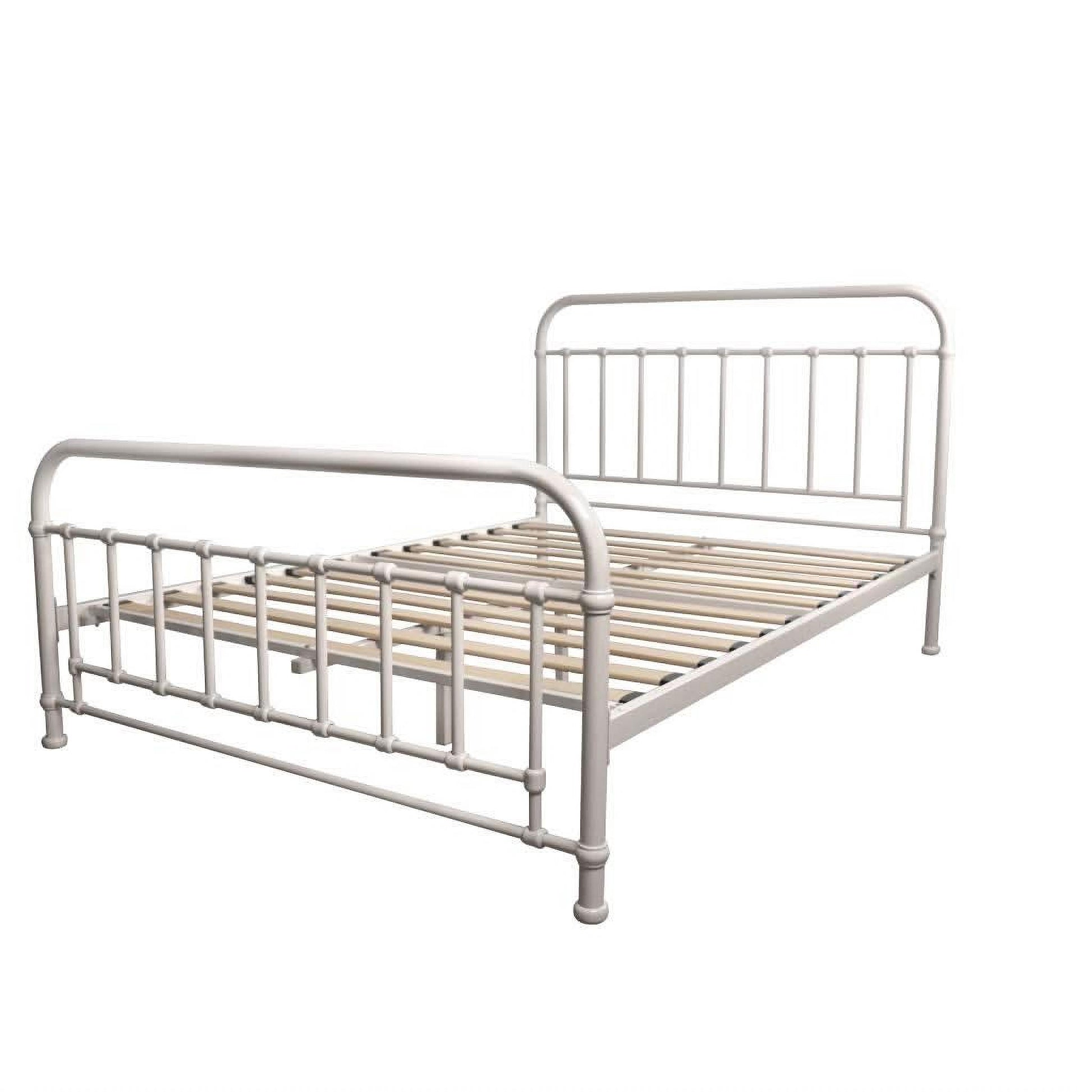 Picola Metal Bed in White - Chocolate Wood