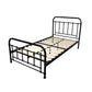 Picola Metal Bed in Black - Chocolate Wood