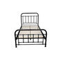 Picola Metal Bed in Black - Chocolate Wood