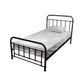 Picola Metal Bed in Black - Chocolate Wood