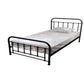 Picola Metal Bed in Black - Chocolate Wood