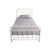 Picola Metal Bed in White - Chocolate Wood