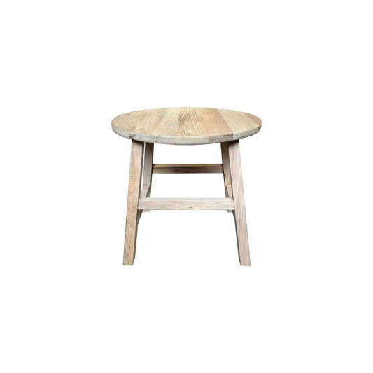 PIONEER 60CM DIAMETER ROUND LAMP/SIDE TABLE IN RECYCLED ELM