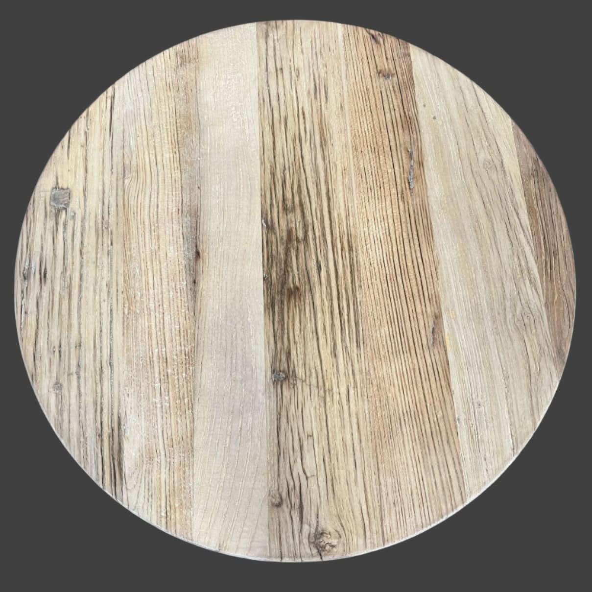 PIONEER RECYCLED ELM ROUND COFFEE TABLE 85CM DIAMETER - MyChocolateWood