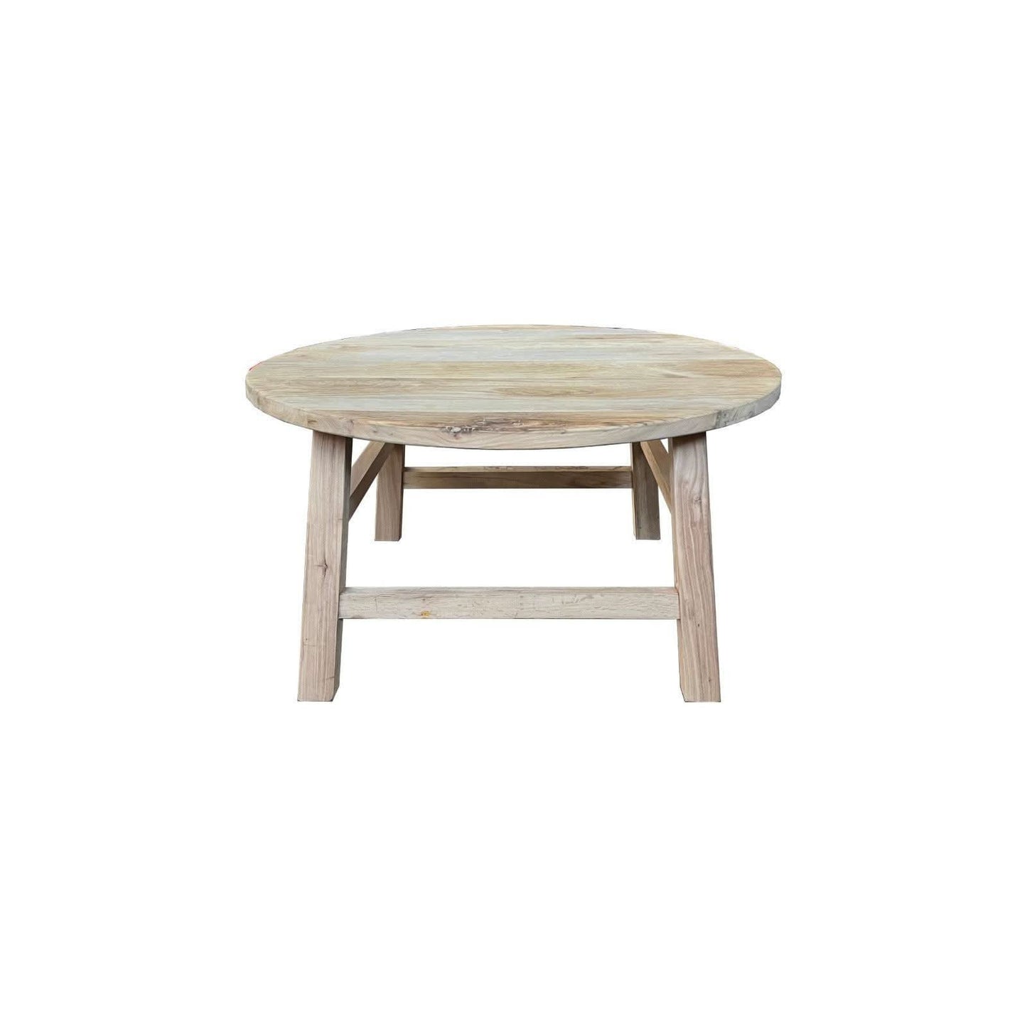 PIONEER RECYCLED ELM ROUND COFFEE TABLE 85CM DIAMETER - MyChocolateWood