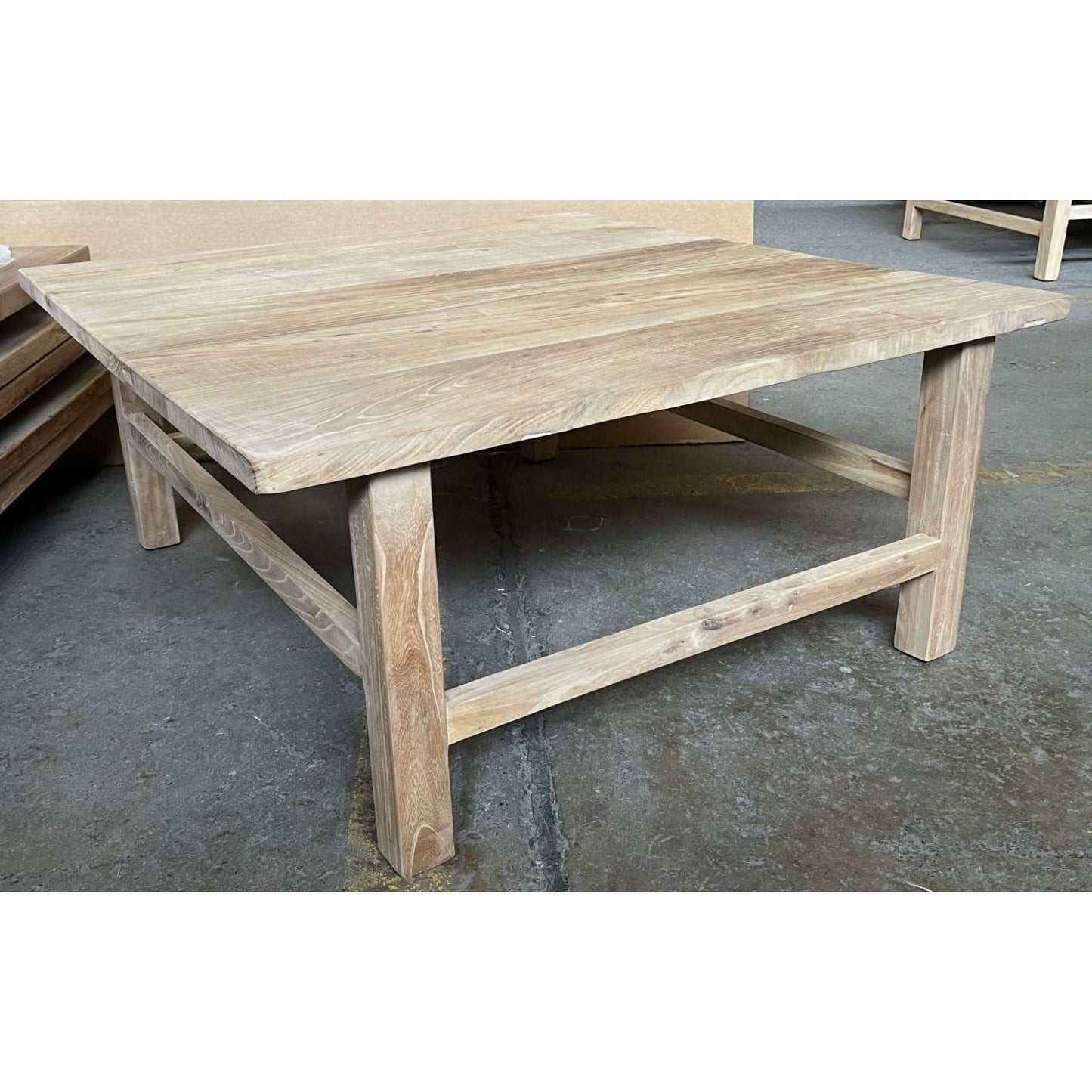 PIONEER SQUARE COFFEE TABLE IN RECYCLED ELM 100CM - MyChocolateWood