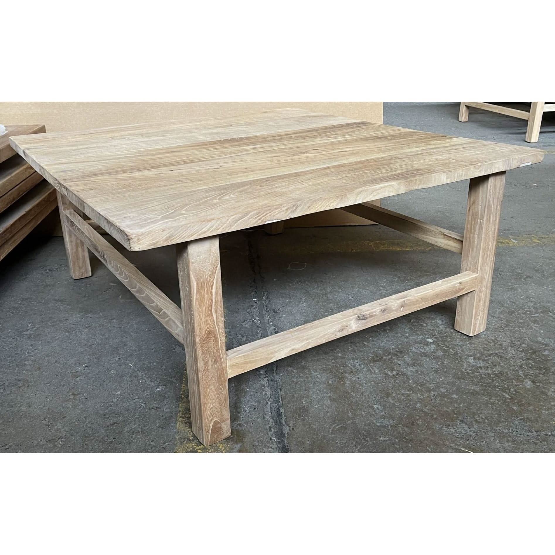 PIONEER SQUARE COFFEE TABLE IN RECYCLED ELM 100CM - MyChocolateWood