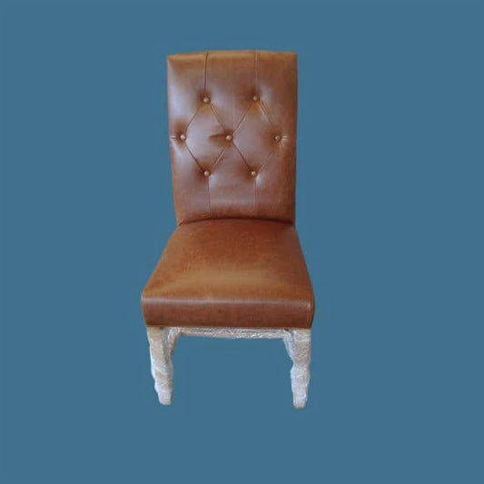 PIRRO TOP GRAIN TAN LEATHER DINING CHAIR