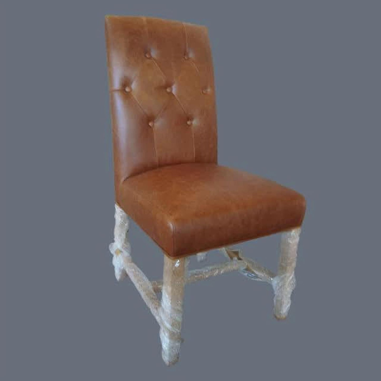 PIRRO TOP GRAIN TAN LEATHER DINING CHAIR