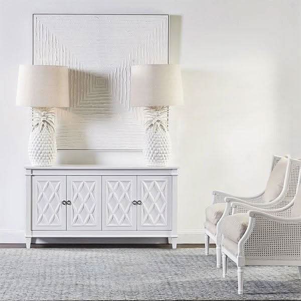 PLANTATION HAMPTON STYLE BUFFET IN WHITE MDF - MyChocolateWood