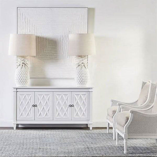 PLANTATION HAMPTON STYLE BUFFET IN WHITE MDF - MyChocolateWood