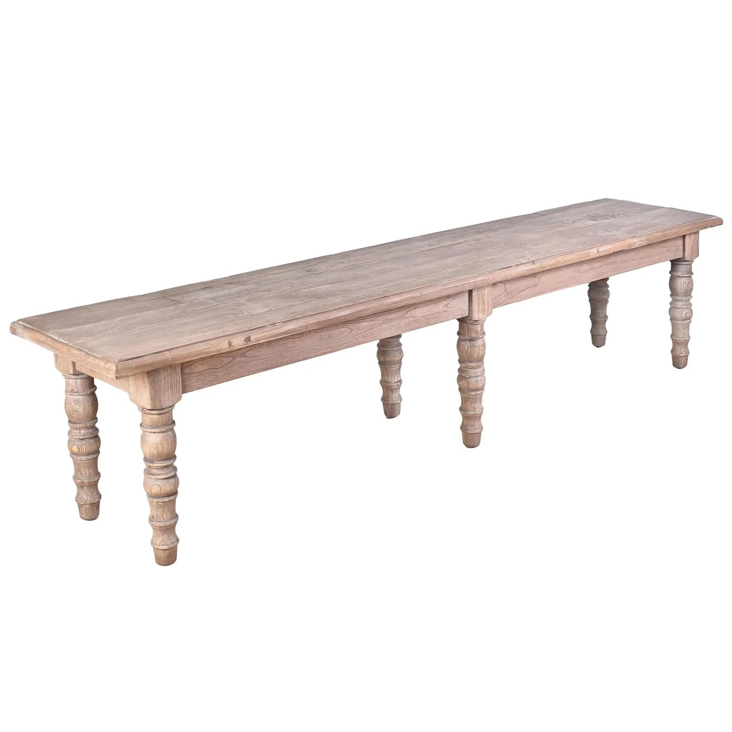 Powell Reclaimed Elm Bench 190cm - Chocolate Wood