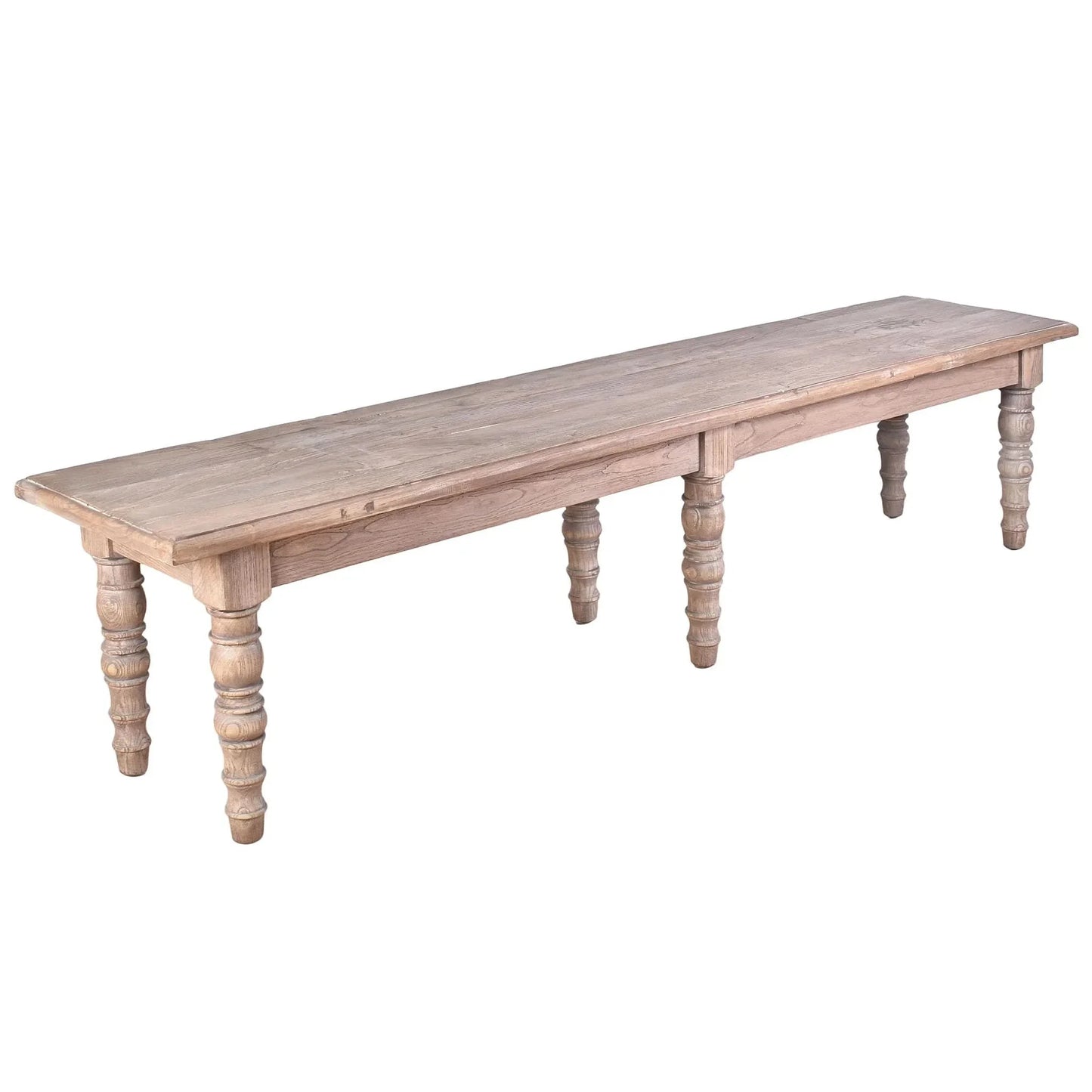 Powell Reclaimed Elm Bench 250cm - Chocolate Wood