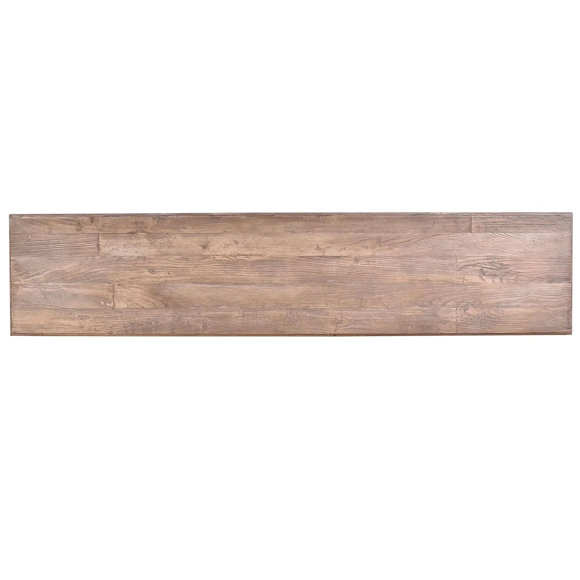Powell Reclaimed Elm Bench 250cm - Chocolate Wood