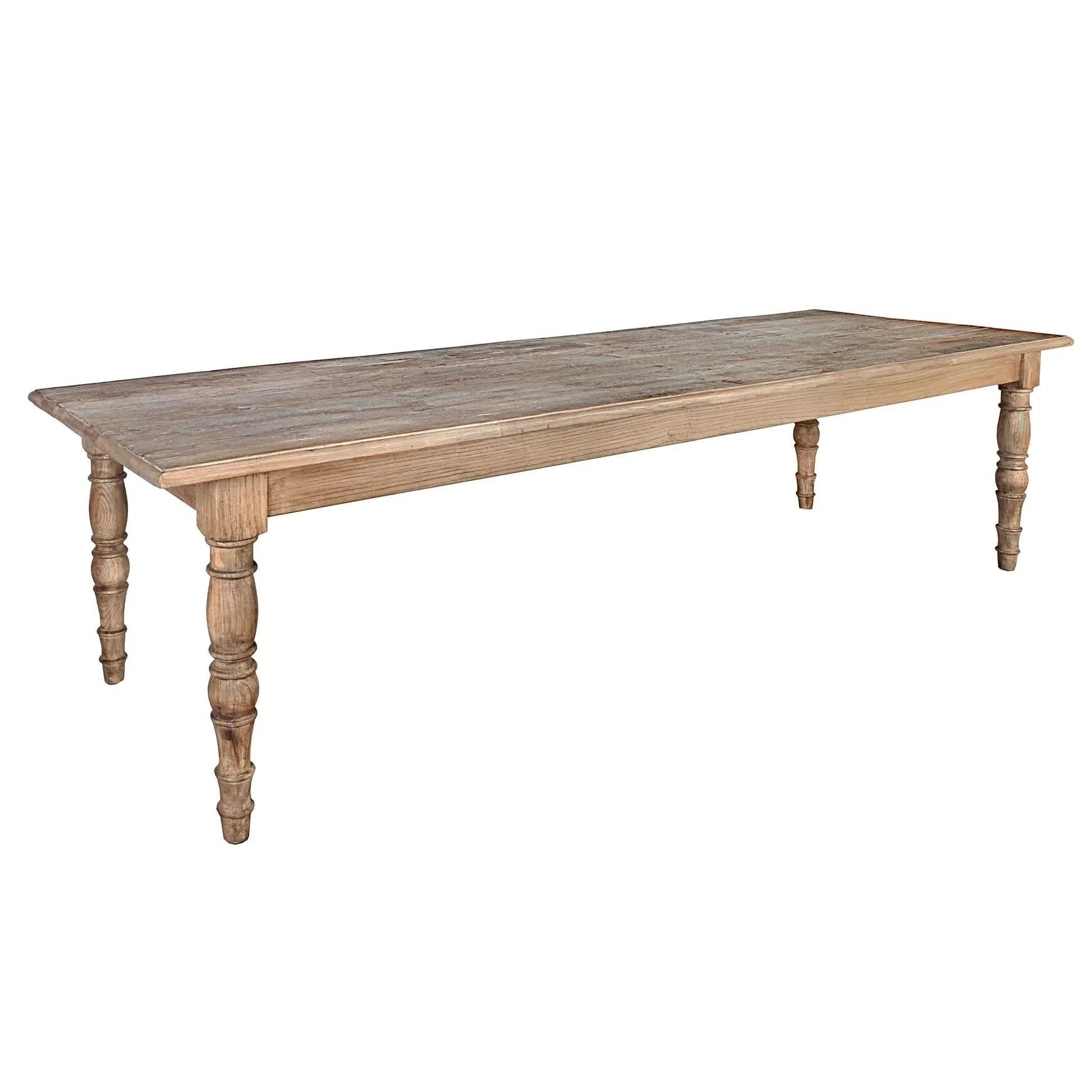 Powell Reclaimed Elm Rectangular Dining Table 300cm - Chocolate Wood