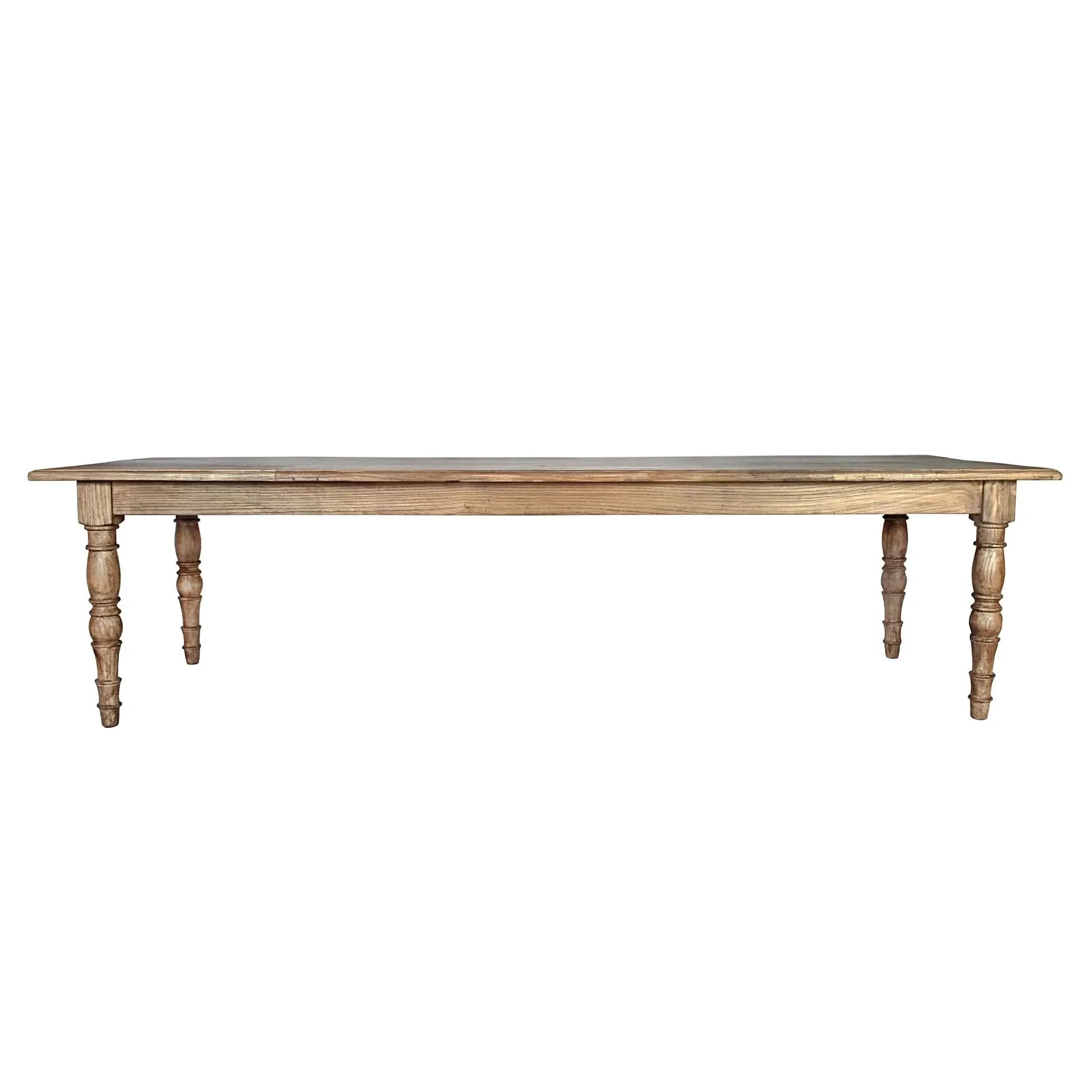 Powell Reclaimed Elm Rectangular Dining Table 300cm - Chocolate Wood