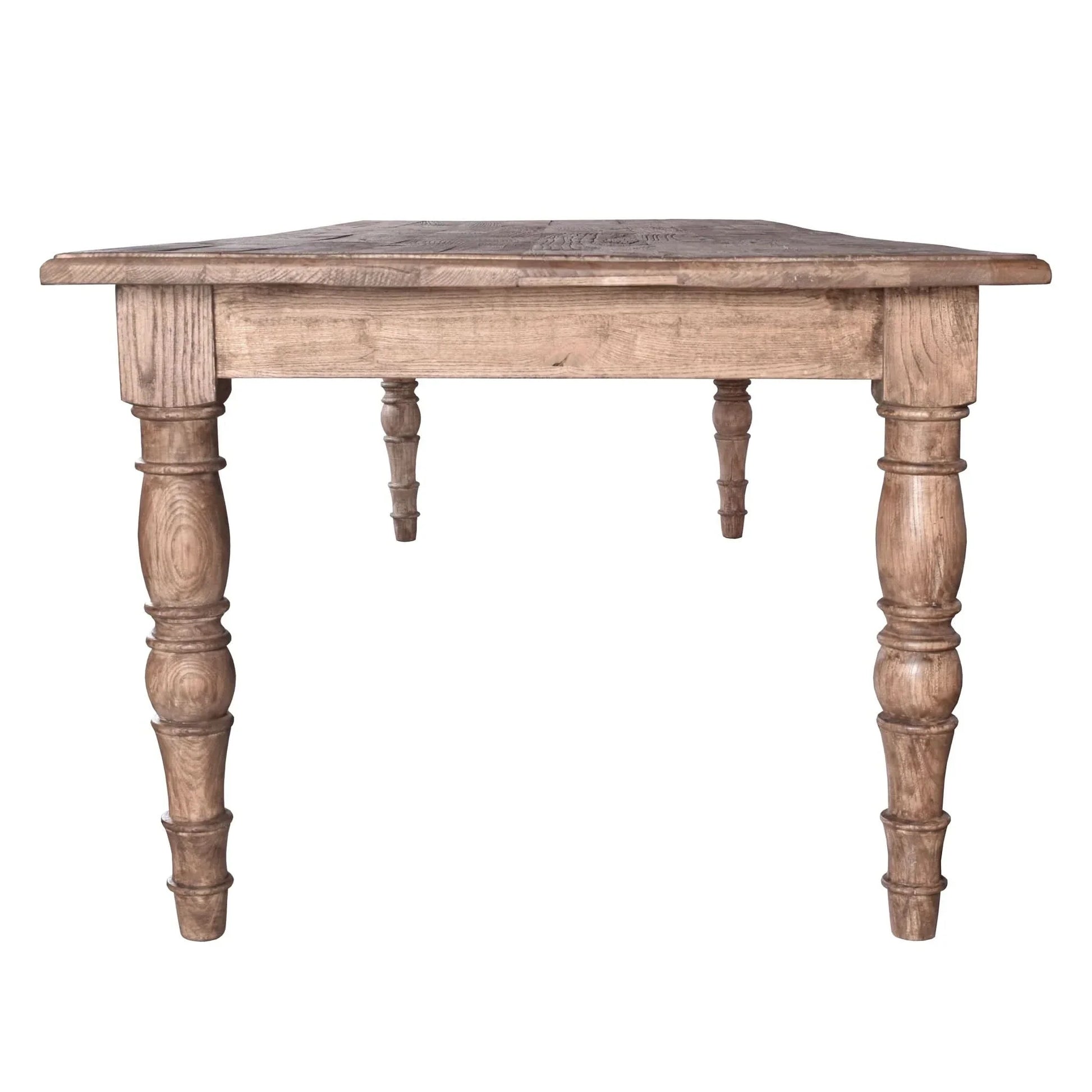 Powell Reclaimed Elm Rectangular Dining Table 300cm - Chocolate Wood