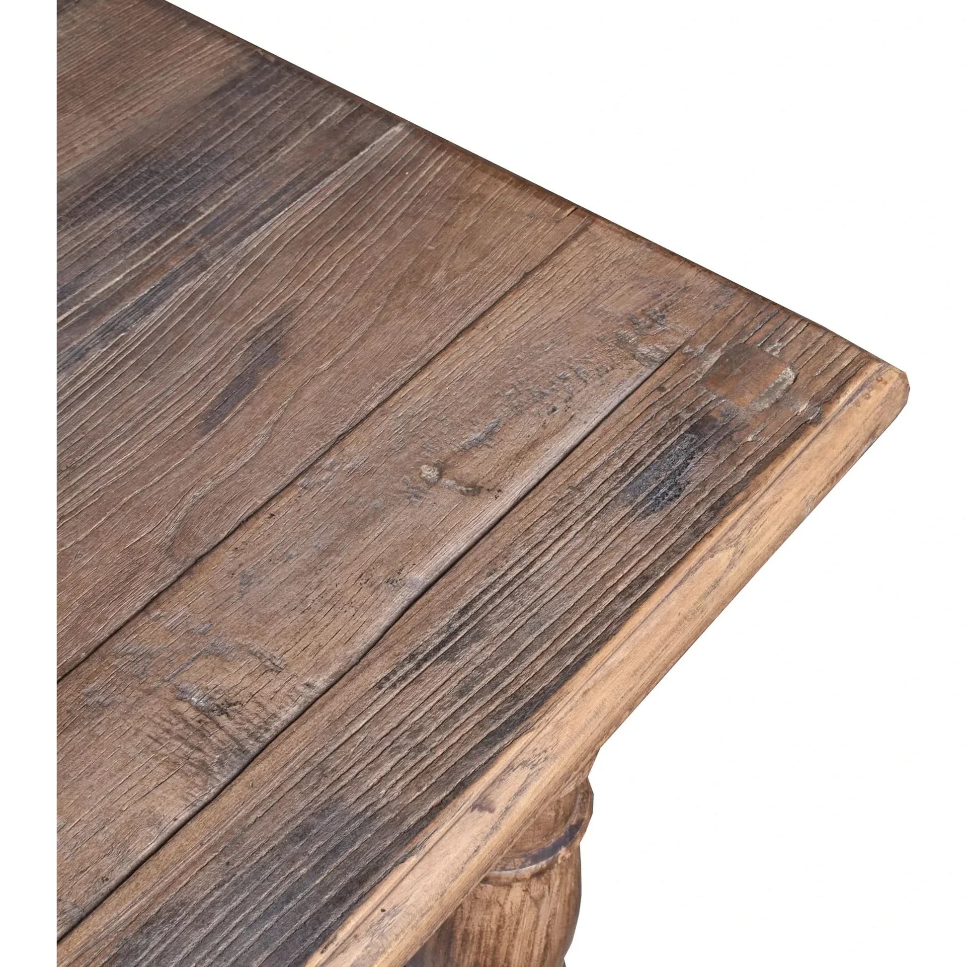 Powell Reclaimed Elm Rectangular Dining Table 300cm - Chocolate Wood