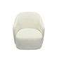 PRIMROSE BOUCLE FABRIC SWIVEL ARMCHAIR IN WHITE - MyChocolateWood