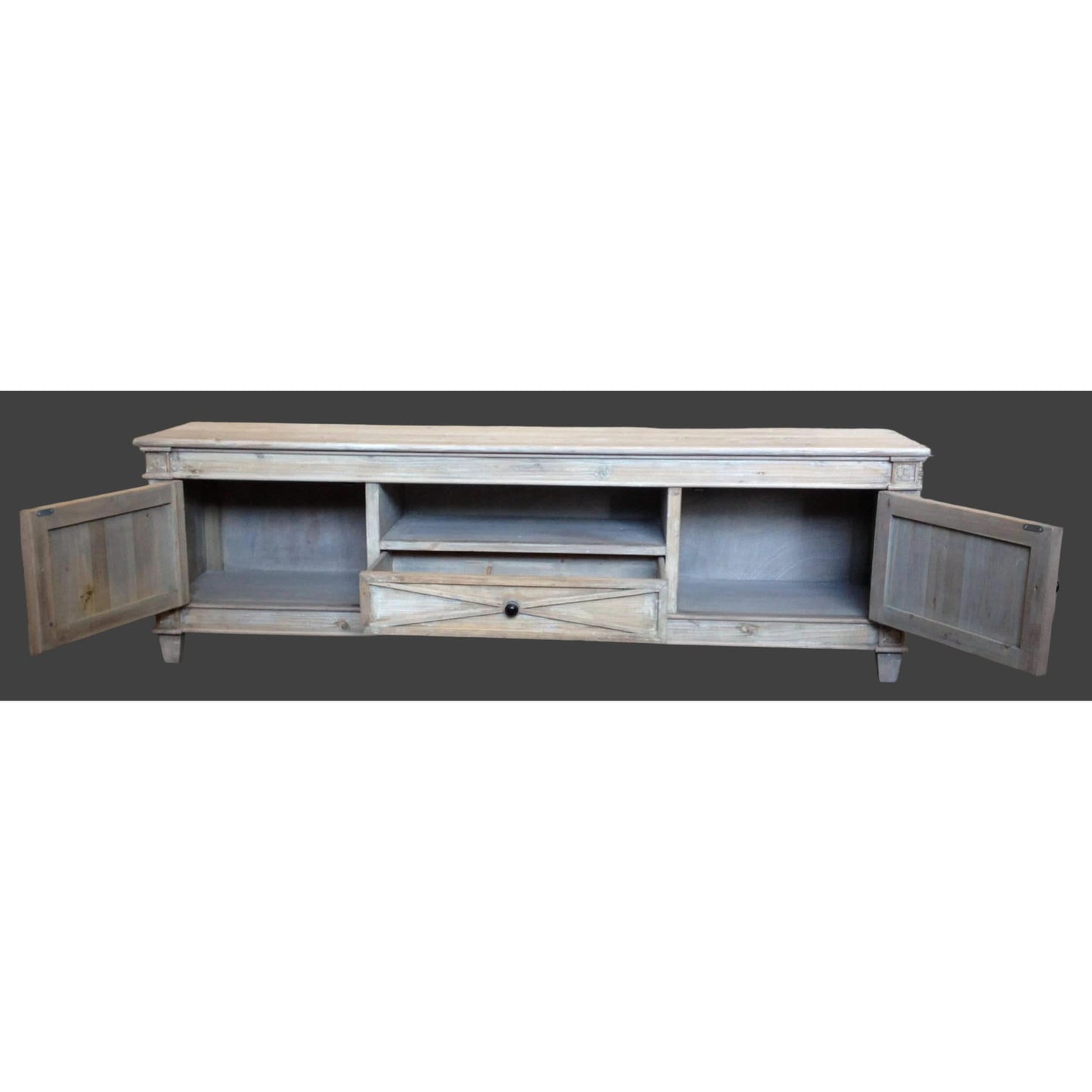 PROVENZ RECYCLED ELM RUSTIC 2-DOORS & 1 DRAWER TV/ENTERTAINMENT UNIT