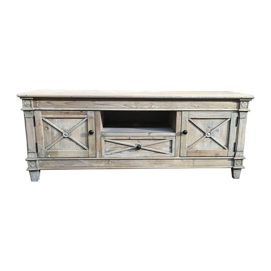 PROVENZ RECYCLED ELM RUSTIC 2-DOORS & 1 DRAWER TV UNIT 140CM
