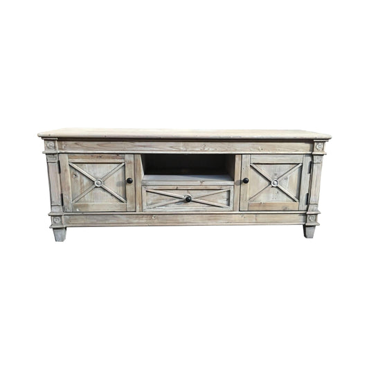 PROVENZ RECYCLED ELM RUSTIC 2-DOORS & 1 DRAWER TV UNIT 140CM - MyChocolateWood