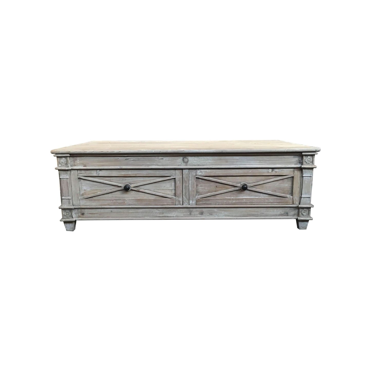 PROVENZ RECYCLED ELM RUSTIC 4 DRAWER COFFEE TABLE - MyChocolateWood