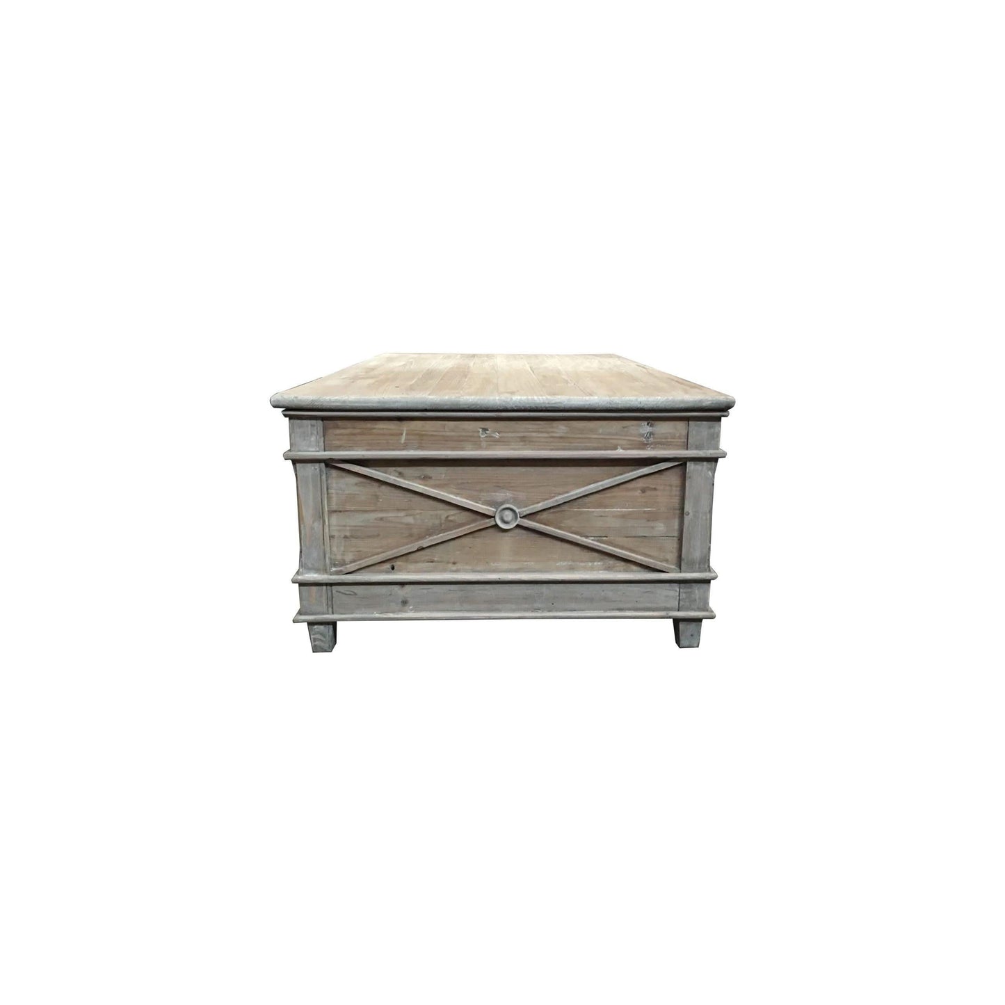 PROVENZ RECYCLED ELM RUSTIC 4 DRAWERS COFFEE TABLE - MyChocolateWood
