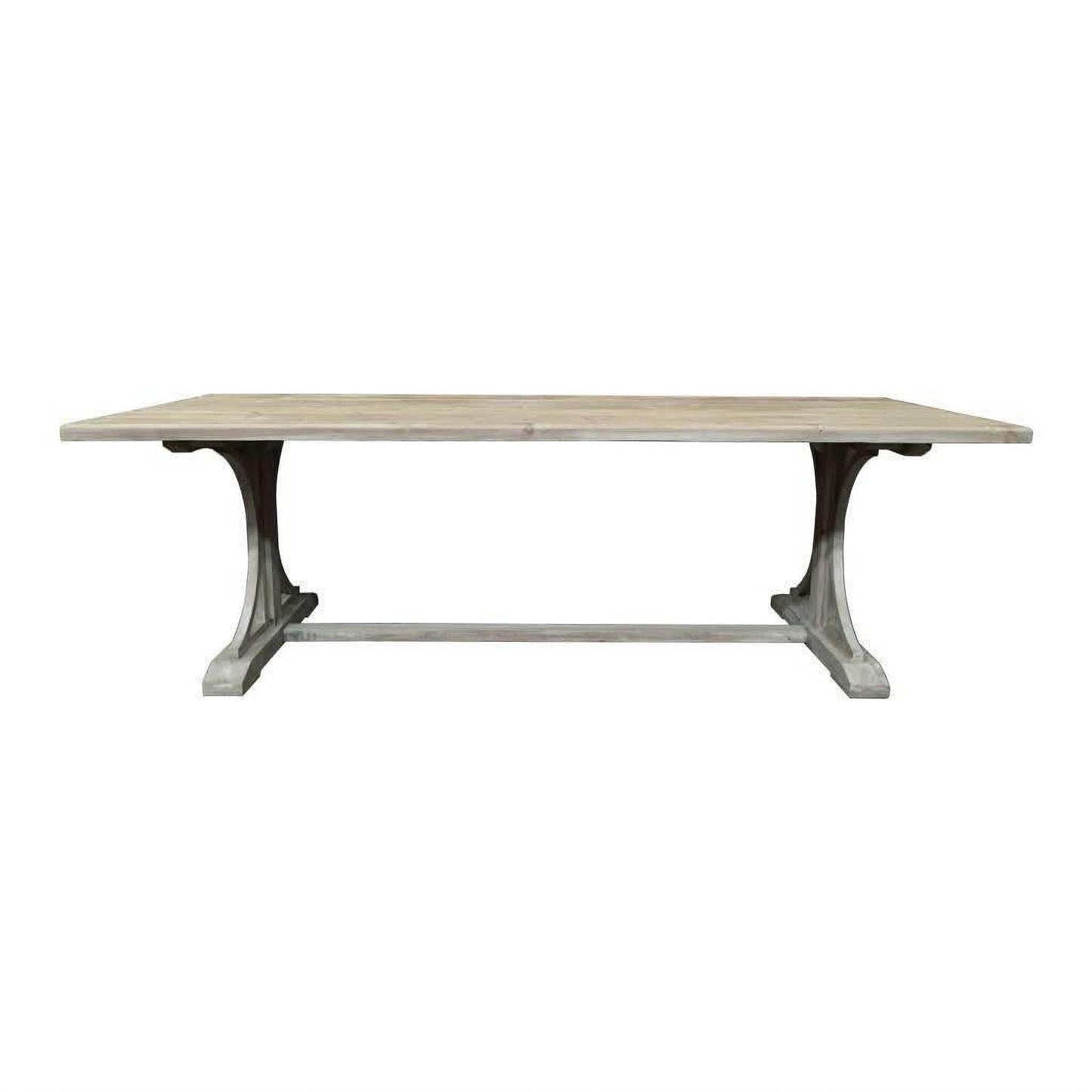 Provenz Recycled Elm Rustic Dining Table 245cm - Chocolate Wood