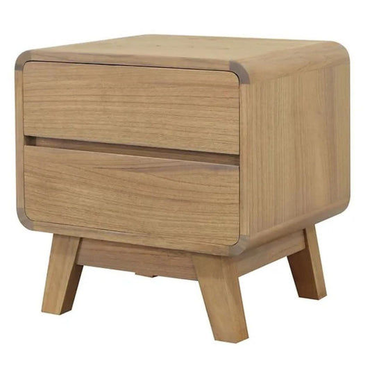 PROVIDENCE 2 DRAWER BEDSIDE TABLE IN WHITE CEDAR TIMBER (MINDI WOOD) - MyChocolateWood