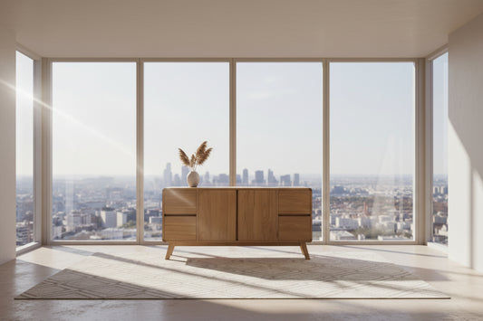 PROVIDENCE SIDEBOARD/BUFFET 2 DOORS & 4 DRAWERS IN WHITE CEDAR TIMBER - MyChocolateWood