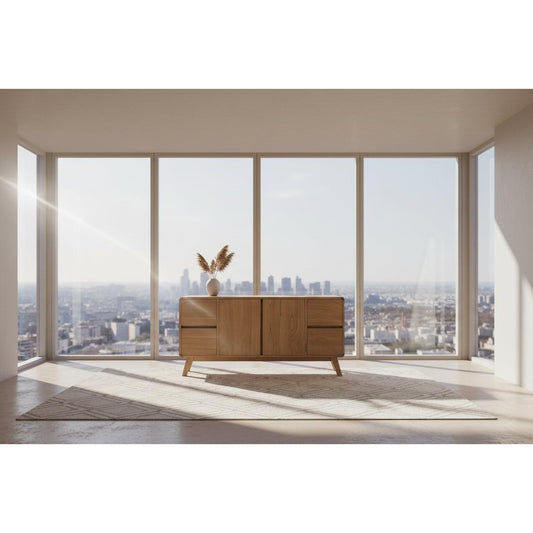 PROVIDENCE SIDEBOARD/BUFFET 2 DOORS & 4 DRAWERS IN WHITE CEDAR TIMBER - MyChocolateWood