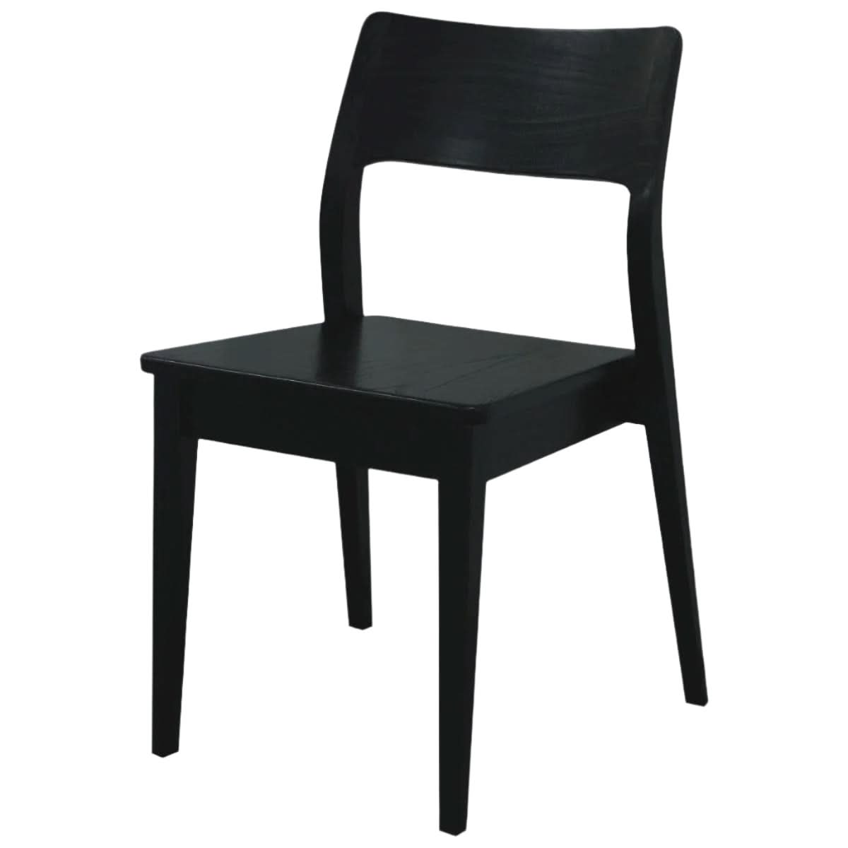 Providence Solid Oak Dining Chairs in Black, Set of 2 - Chocolate Wood