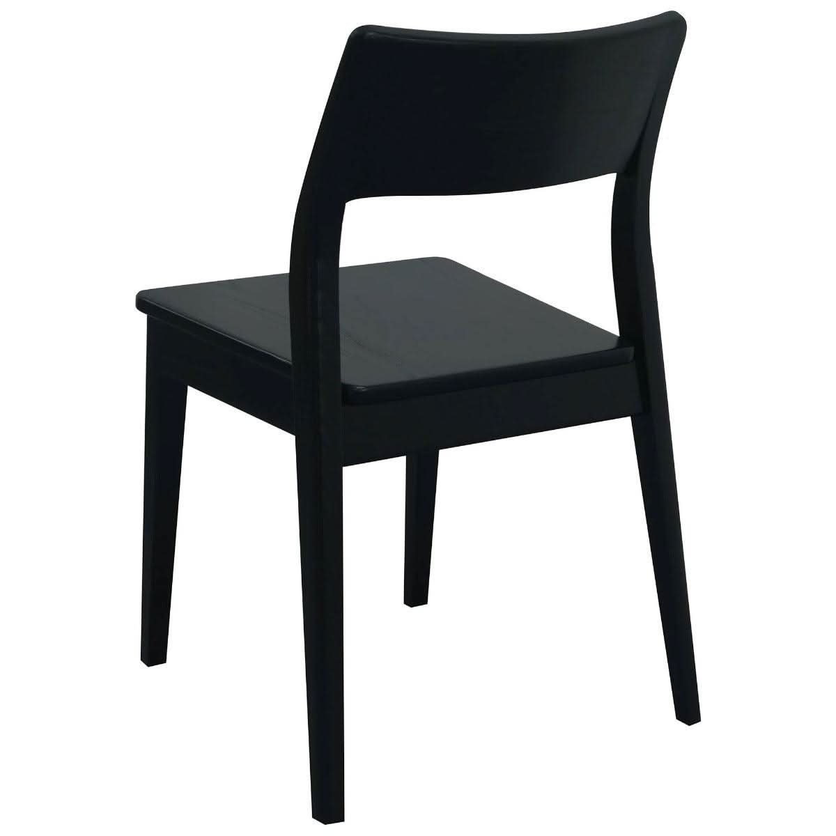 Providence Solid Oak Dining Chairs in Black, Set of 2 - Chocolate Wood