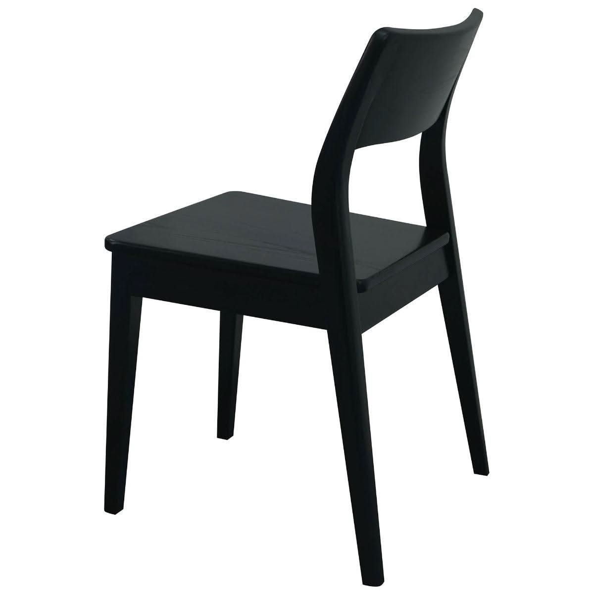 Providence Solid Oak Dining Chairs in Black, Set of 2 - Chocolate Wood