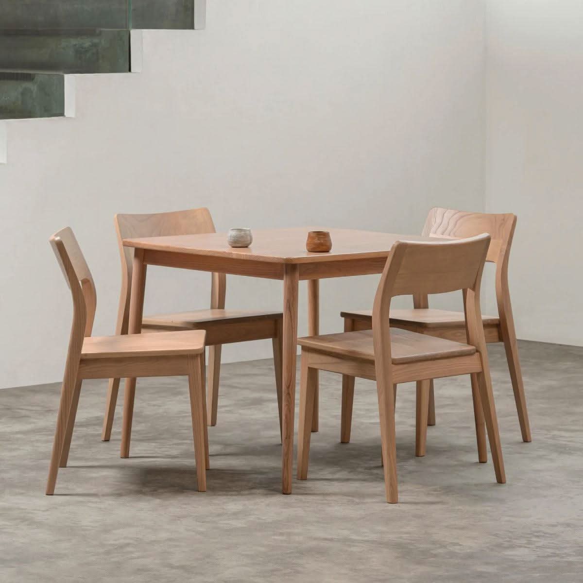 PROVIDENCE SOLID OAK DINING CHAIRS IN NATURAL SET OF 2 - MyChocolateWood