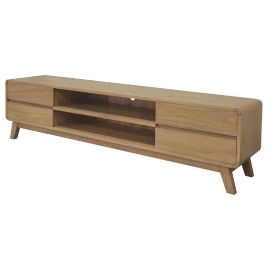 PROVIDENCE WHITE CEDAR TIMBER TV UNIT 4 DRAWERS NATURAL