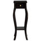 Queen Ann 1-Drawer Cabriole Leg Plant Stand in Chocolate - Chocolate Wood