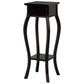 Queen Ann 1-Drawer Cabriole Leg Plant Stand in Chocolate - Chocolate Wood