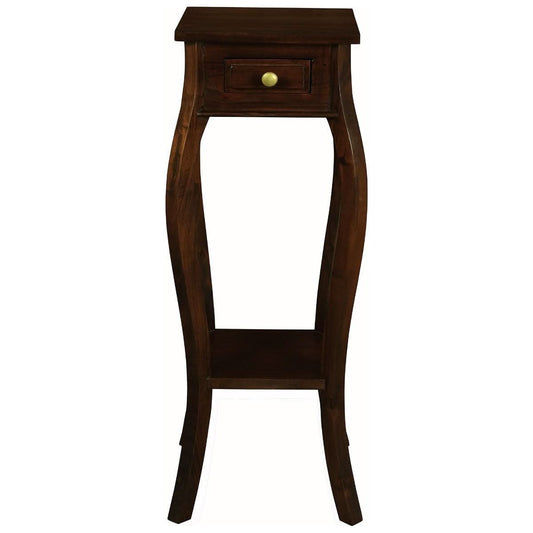 QUEEN ANN 1 DRAW CABRIOL LEG PLANT STAND - MAHOGANY - MyChocolateWood