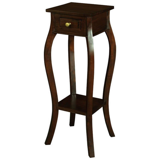 QUEEN ANN 1 DRAW CABRIOL LEG PLANT STAND - MAHOGANY
