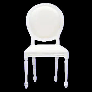 QUEEN ANN MAHOGANY TIMBER ROUND BACK DINING CHAIR IN WHITE COLOUR - MyChocolateWood